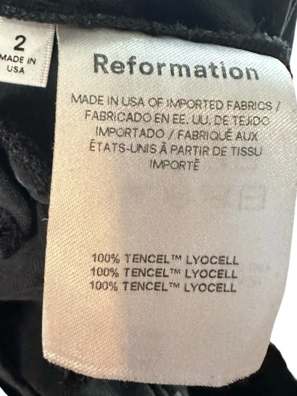 REFORMATION Charcoal Gray Pleated Dress Pants Size 2 Tencel Office Preppy